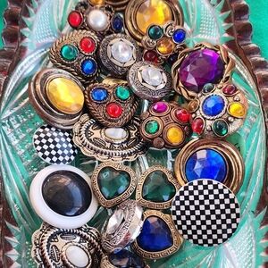 SOLD! 24 Vintage multi color  button covers.